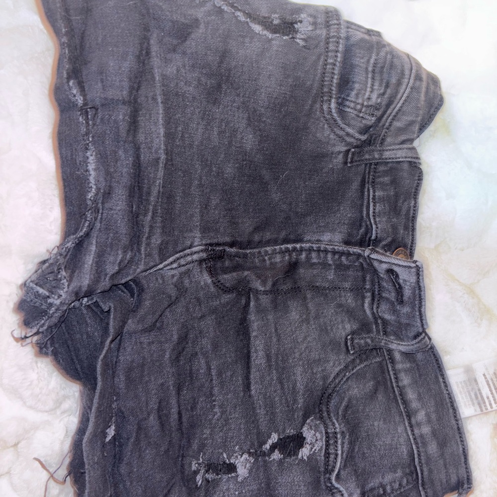 Distressed Gray Denim Shorts